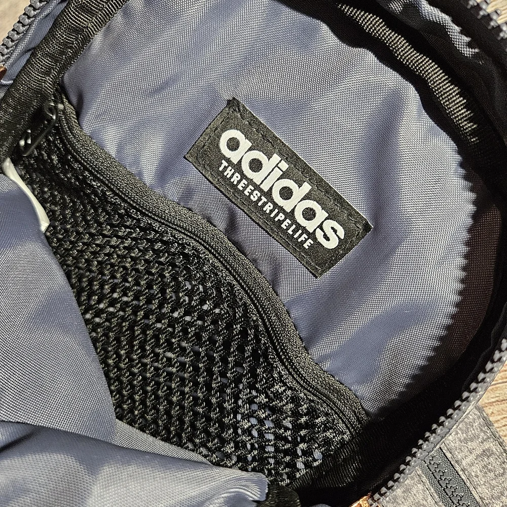 Adidas Essentials Jersey Gray Convertible Crossbody Sling Bag Backback